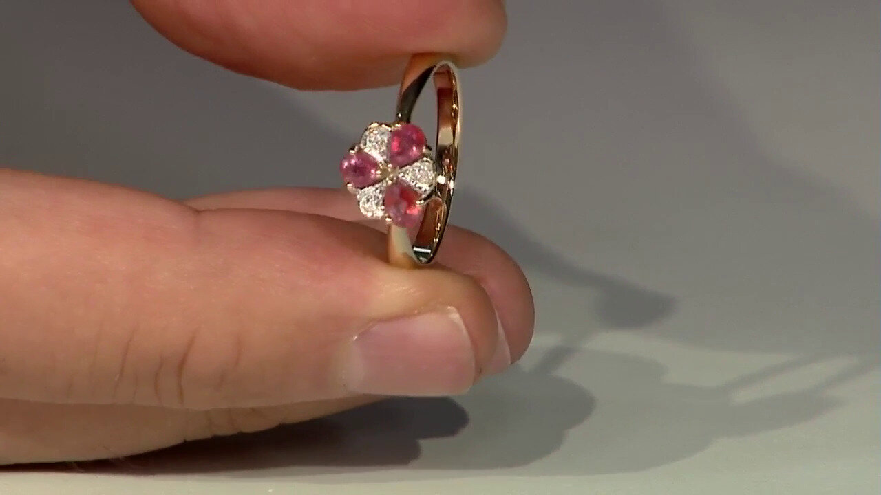 Video Bague en or et Saphir Padparadscha non chauffé