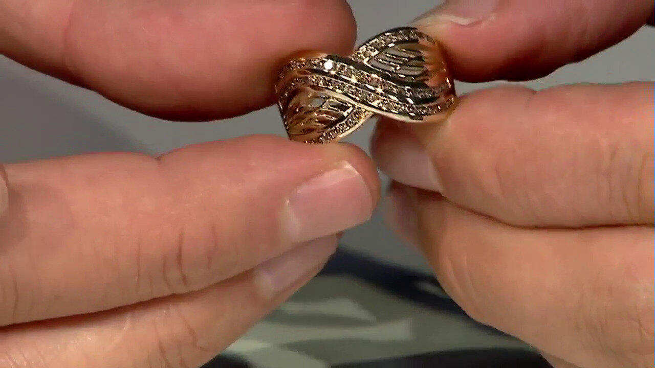 Video 9K I2 Champagne Diamond Gold Ring (Ornaments by de Melo)