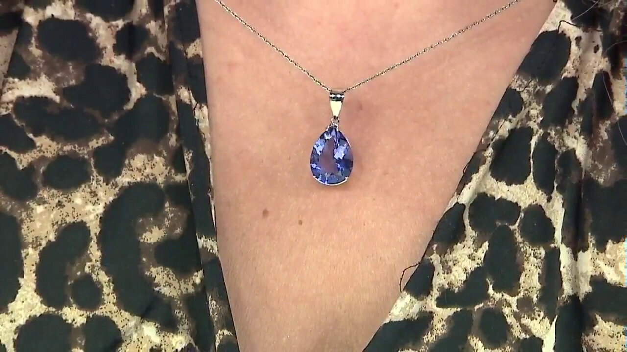 Video Pendentif en argent et Fluorite à couleur changeante