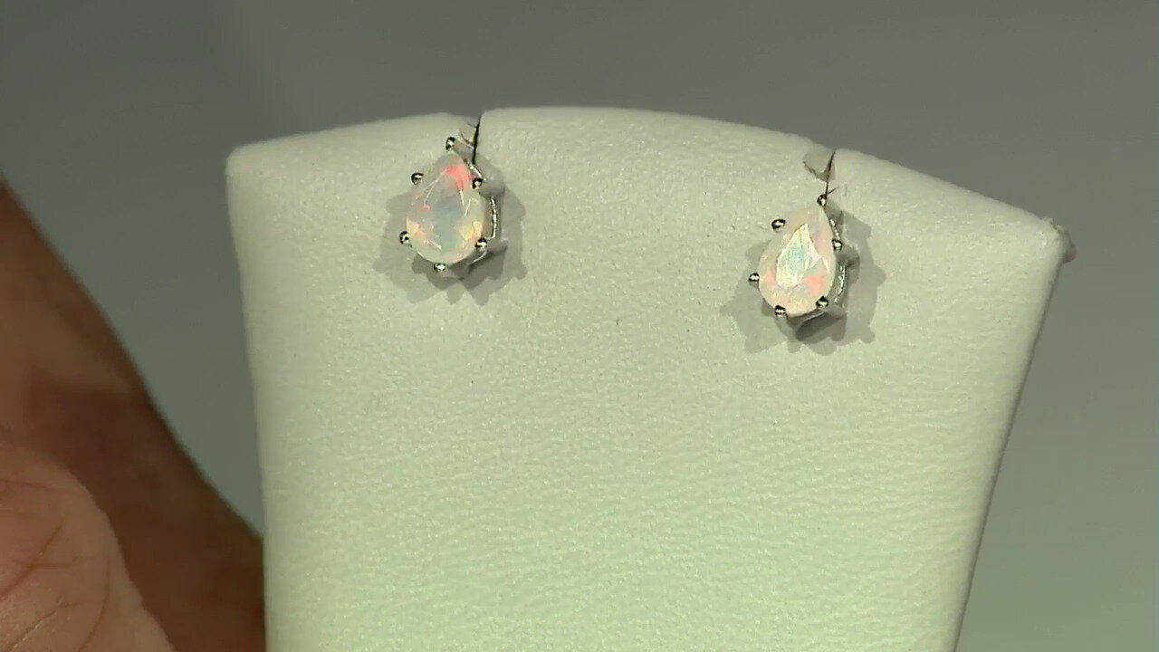 Video Welo Opal Silver Earrings