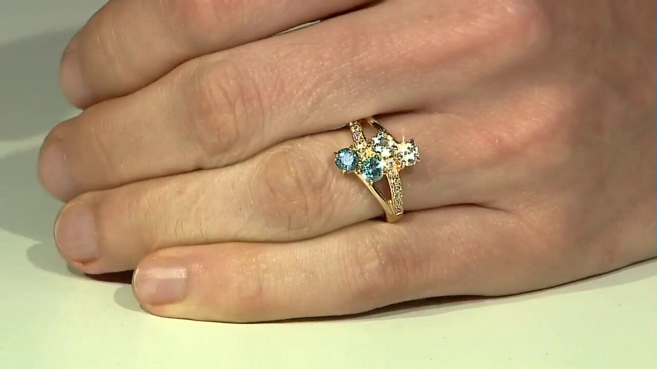 Video Sky Blue Topaz Silver Ring