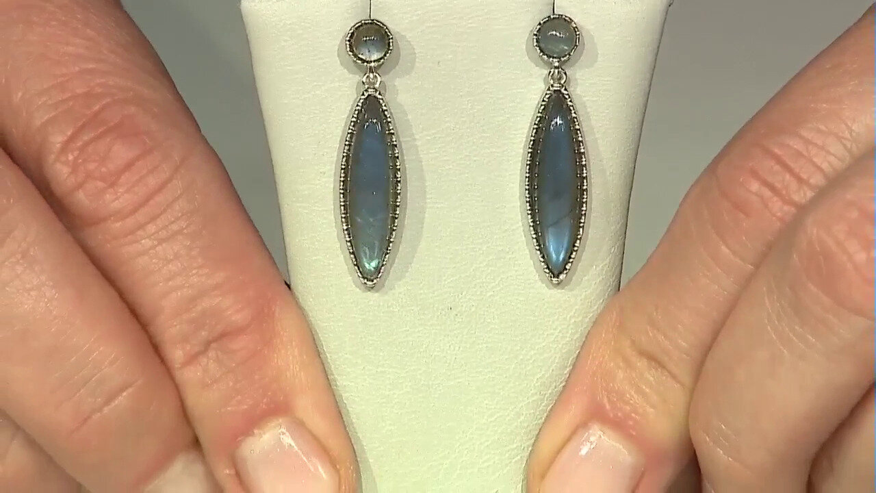 Video Labradorite Silver Earrings