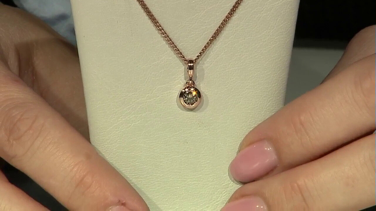 Video 9K VS1 Argyle Rose De France Diamond Gold Pendant (Annette)