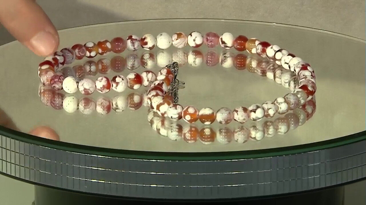 Video CHERRY BLOSSOM AGATE Silver Necklace