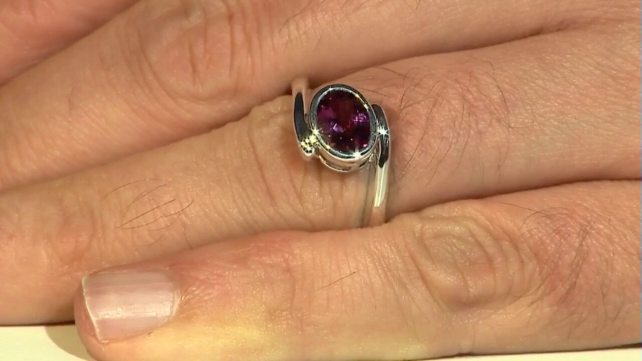 Video Bague en argent et Tourmaline rose du Brésil  (Pallanova)