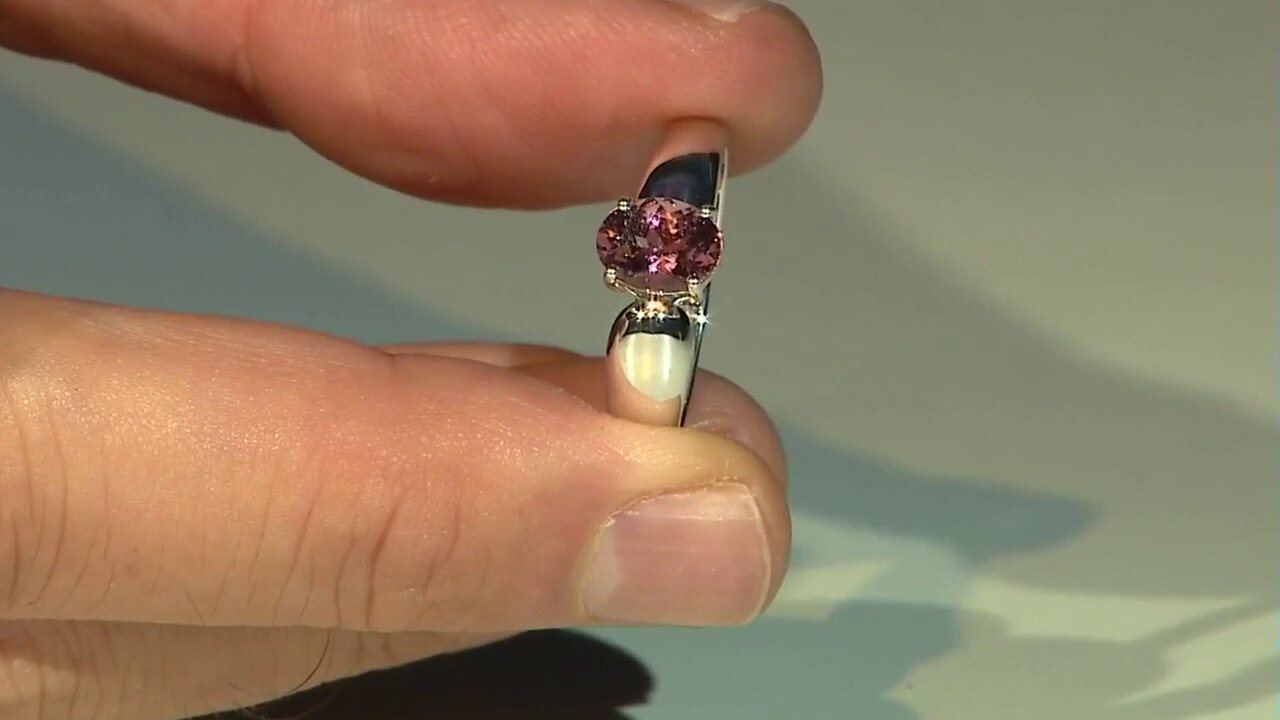 Video Brazilian Pink Tourmaline Silver Ring (Pallanova)