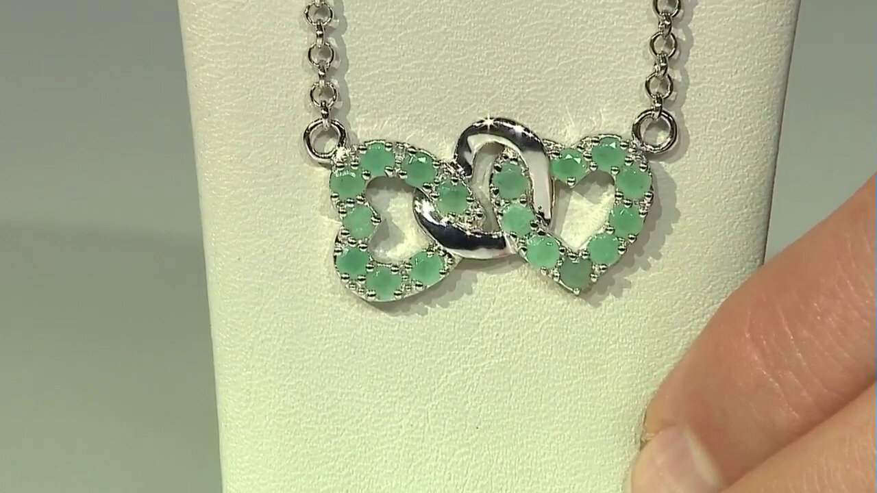 Video Brazilian Emerald Silver Necklace