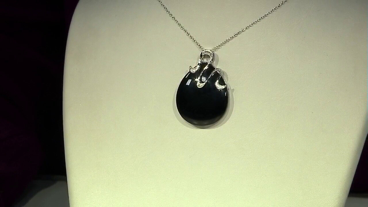 Video Black Agate Silver Necklace