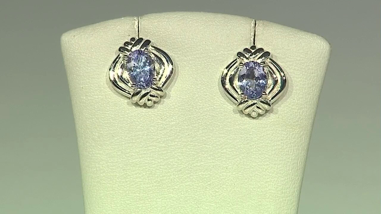 Video Boucles d'oreilles en argent et Tanzanite lilas  (Pallanova)