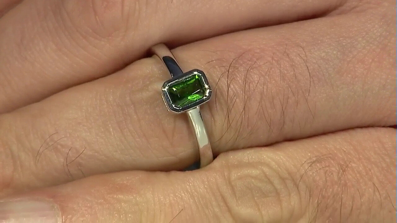 Video Bague en argent et Diopside de Russie