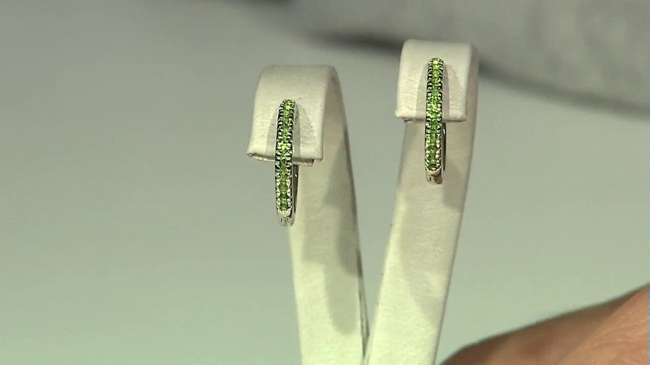 Video Boucles d'oreilles en argent et Diopside de Russie