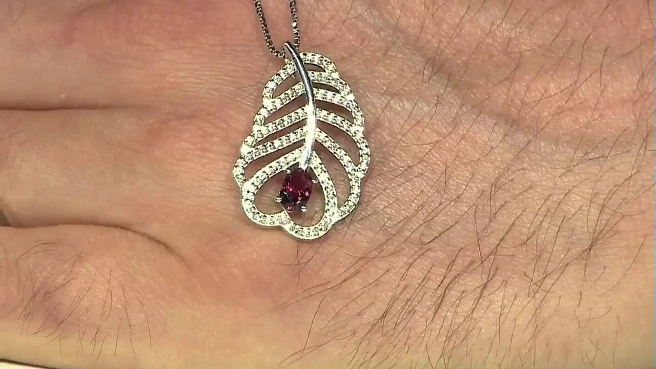 Video Rubellite Silver Pendant