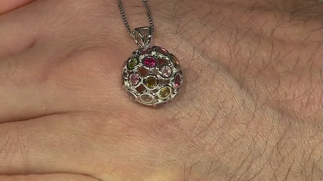 Video Fancy Tourmaline Silver Pendant