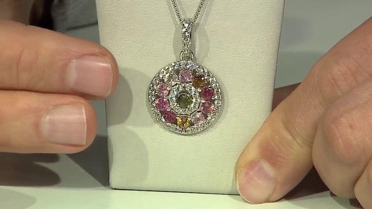 Video Fancy Tourmaline Silver Pendant