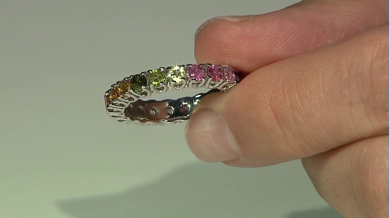 Video Fancy Tourmaline Silver Ring