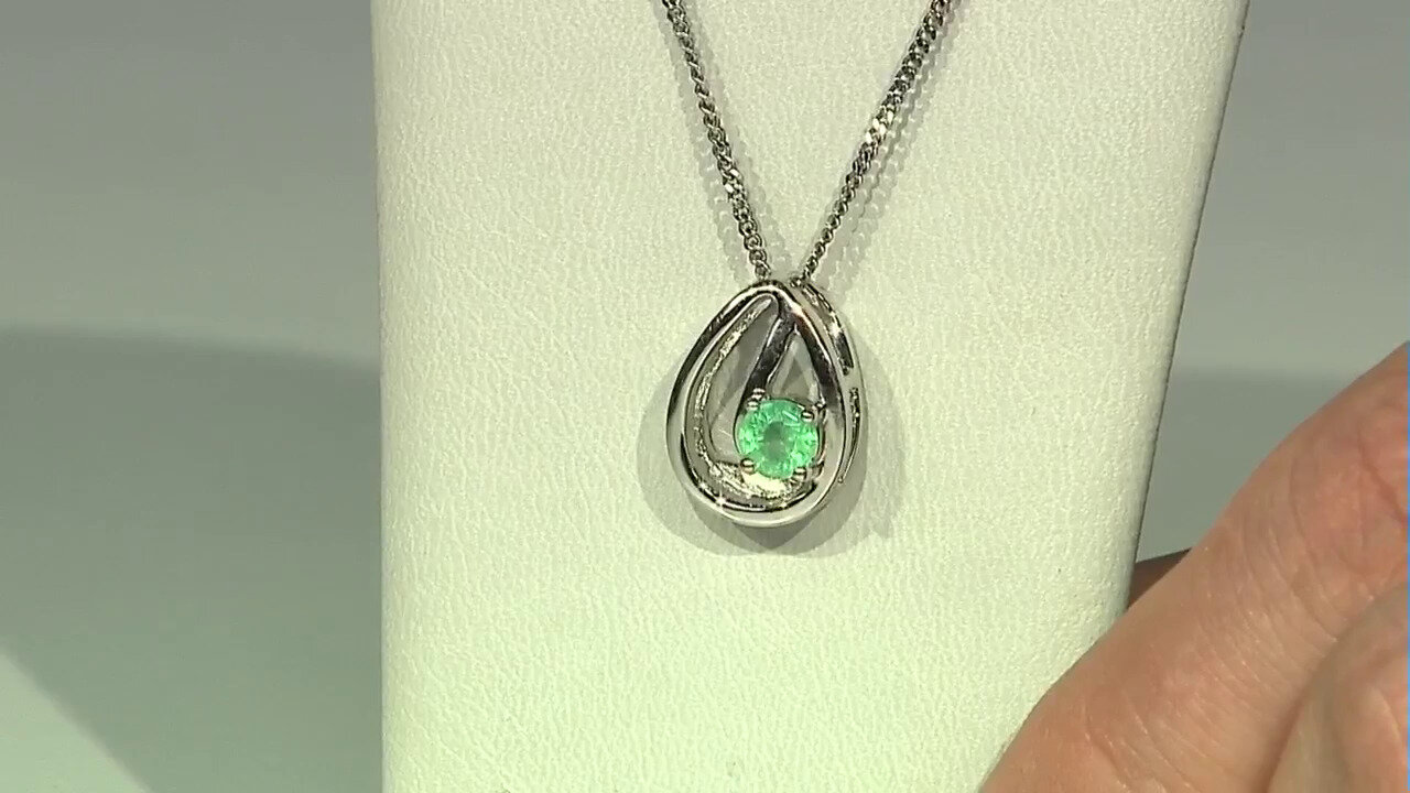 Video Russian Emerald Silver Pendant