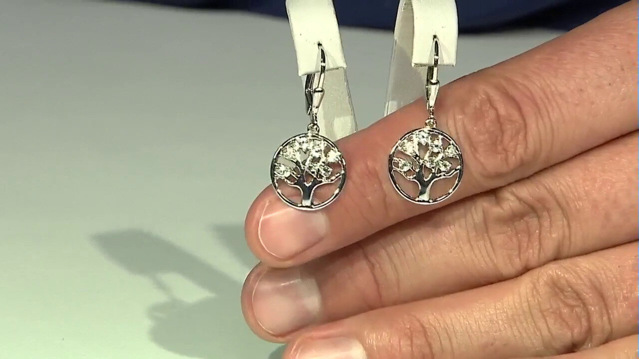 Video Boucles d'oreilles en argent et Topaze bleu ciel