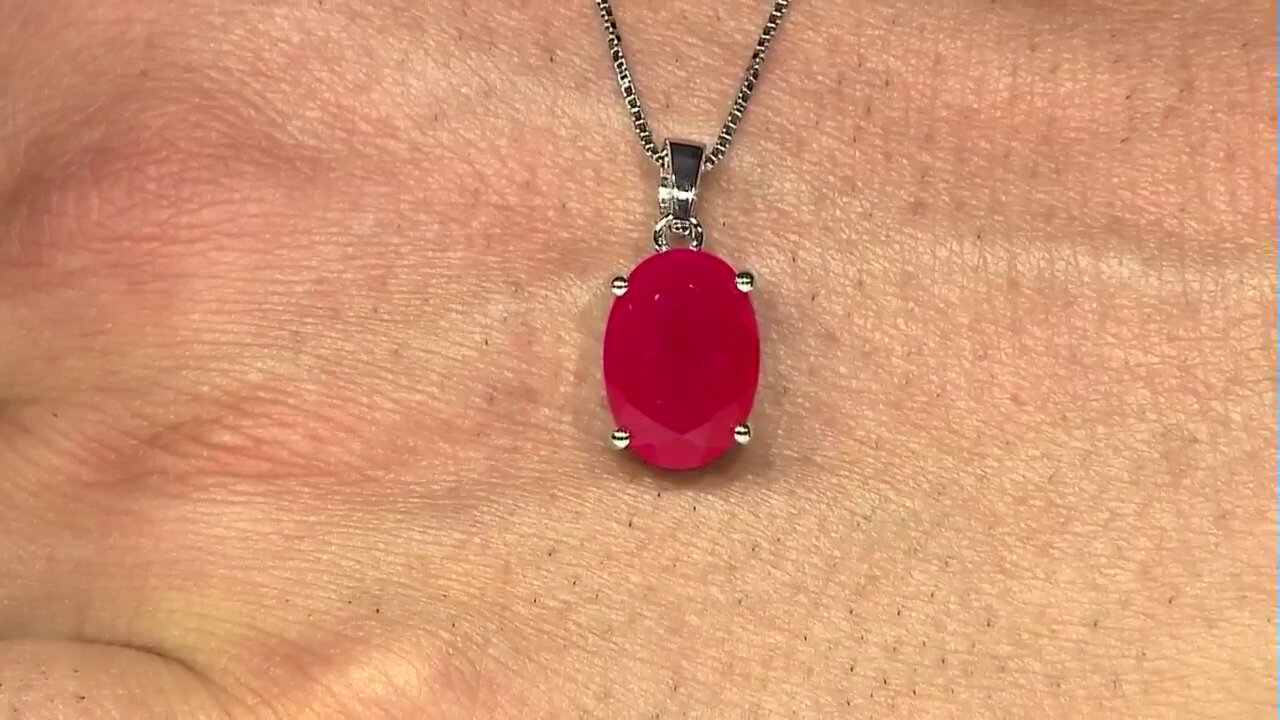 Video Pendentif en argent et Calcedoine framboise