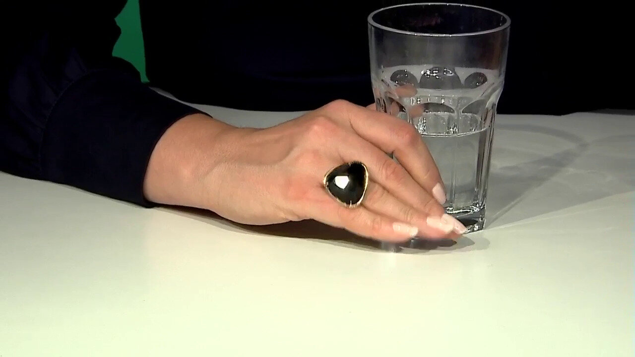 Video Black Agate Silver Ring