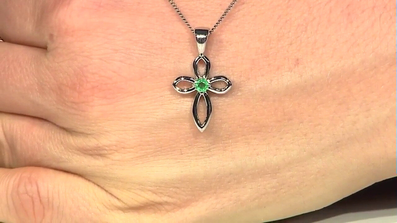 Video Pendentif en argent et Emeraude de Russie