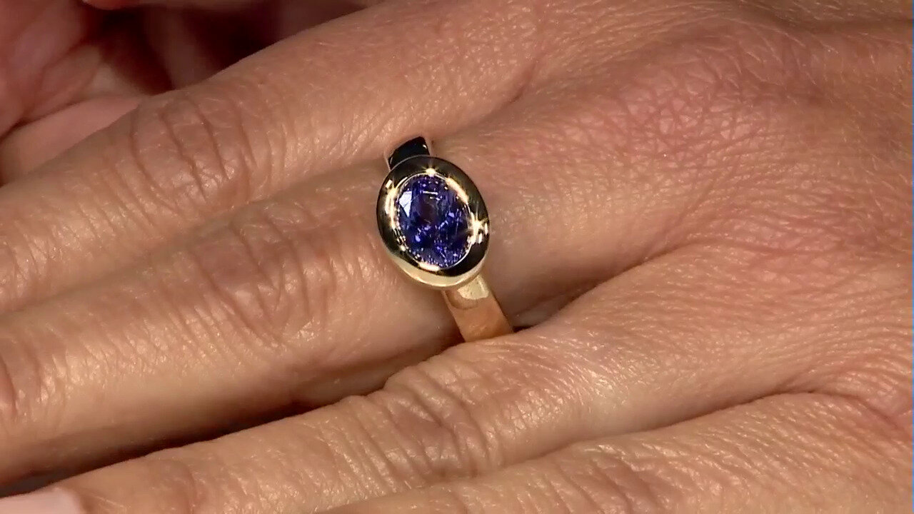 Video 9K AAA Tanzanite Gold Ring (de Melo)