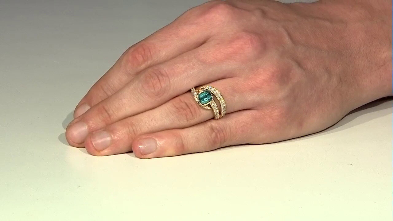 Video Gouden ring met een indigoliet (de Melo)