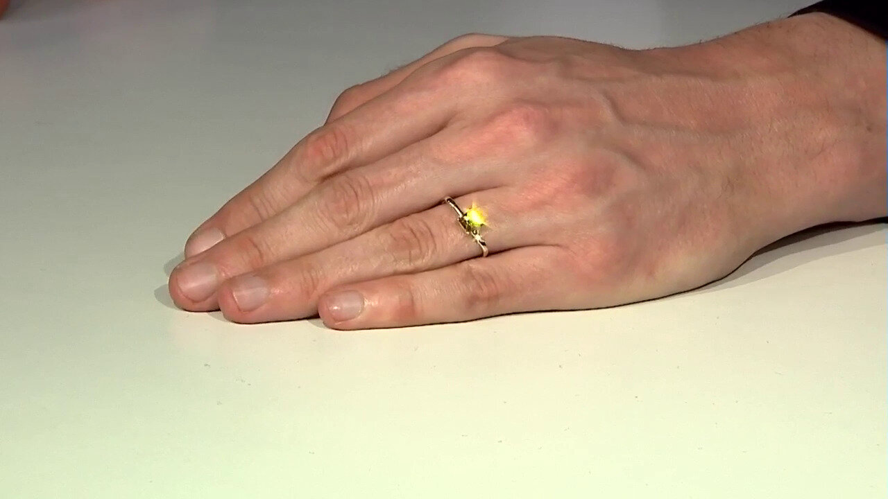 Video Anillo en oro con Zircón amarillo (de Melo)