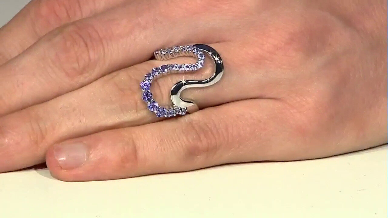 Video Zilveren ring met tanzanieten (de Melo)