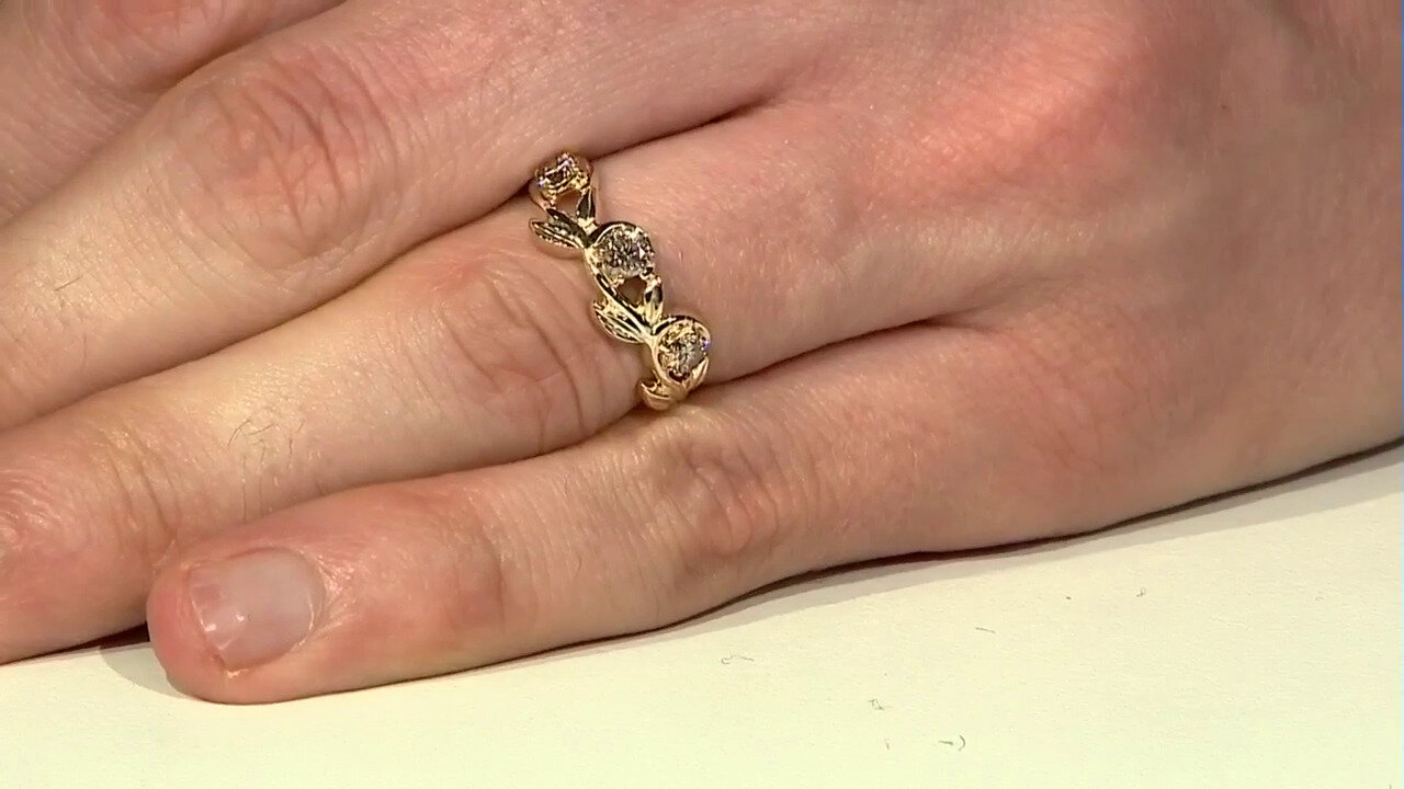 Video Gouden ring met I3 Champagne Diamanten (de Melo)
