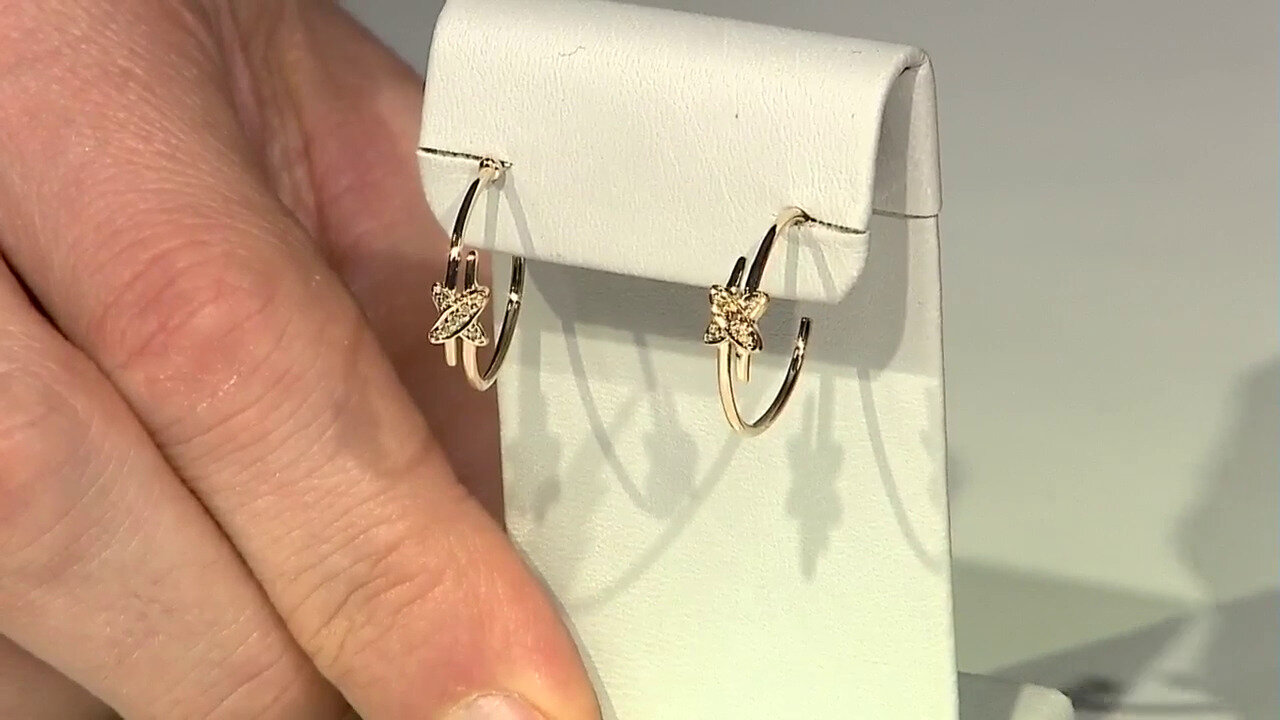Video Boucles d'oreilles en or et Diamant champagne I3 (de Melo)