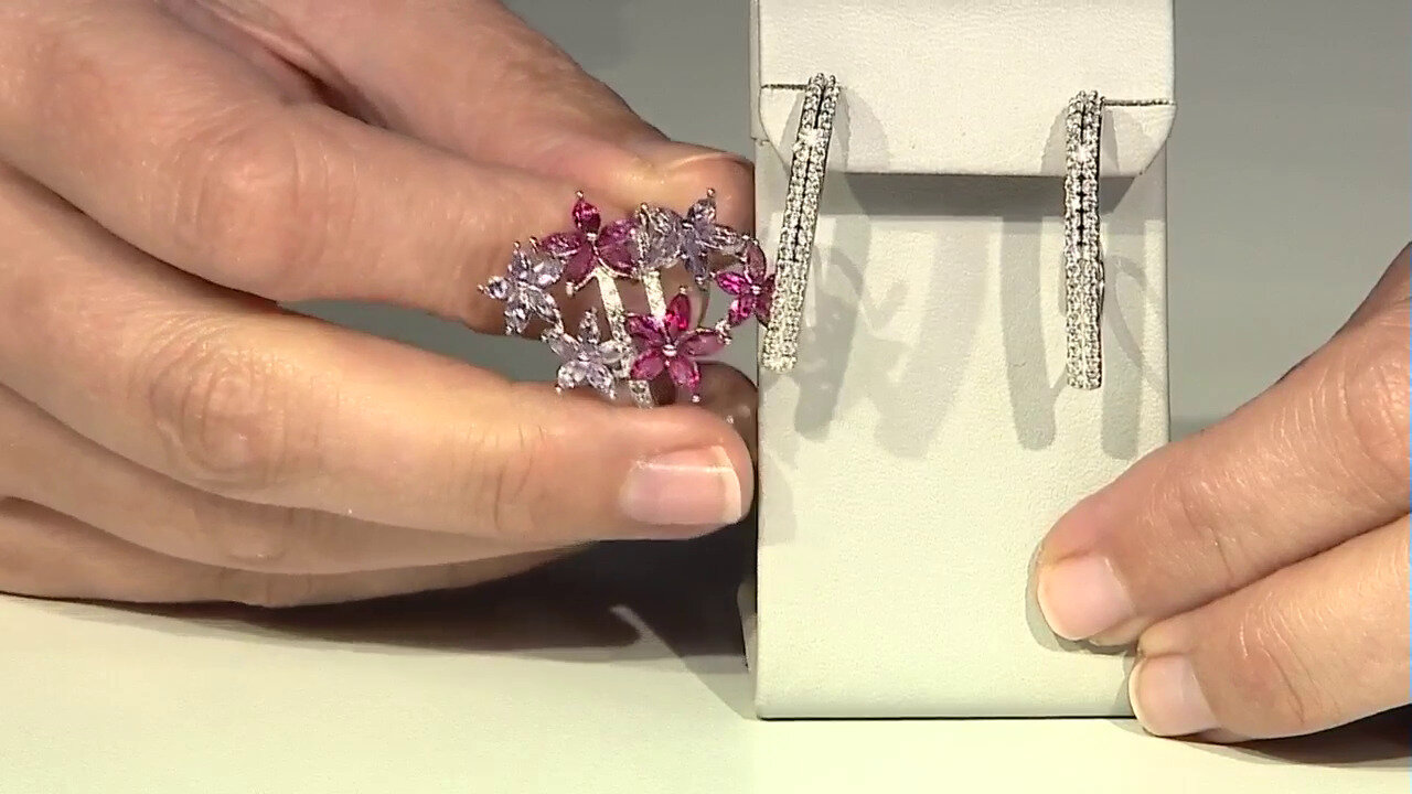 Video Pink Topaz Silver Ring