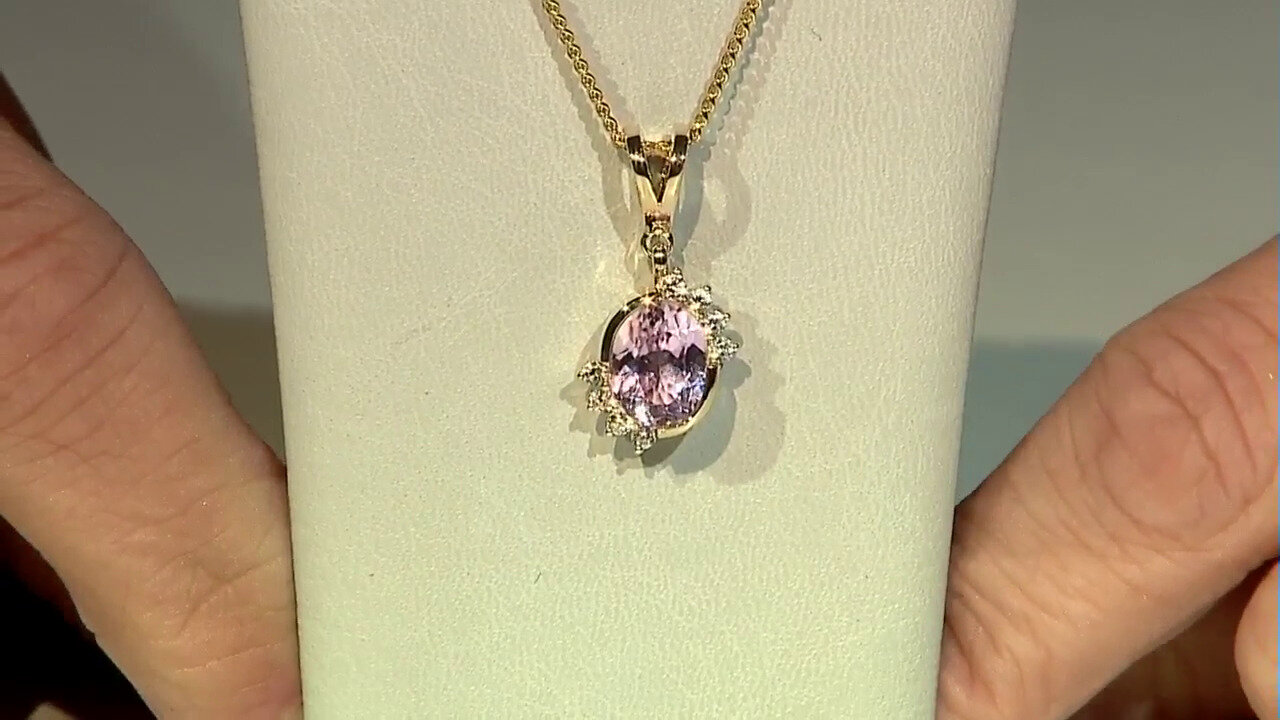 Video 9K Patroke Kunzite Gold Pendant