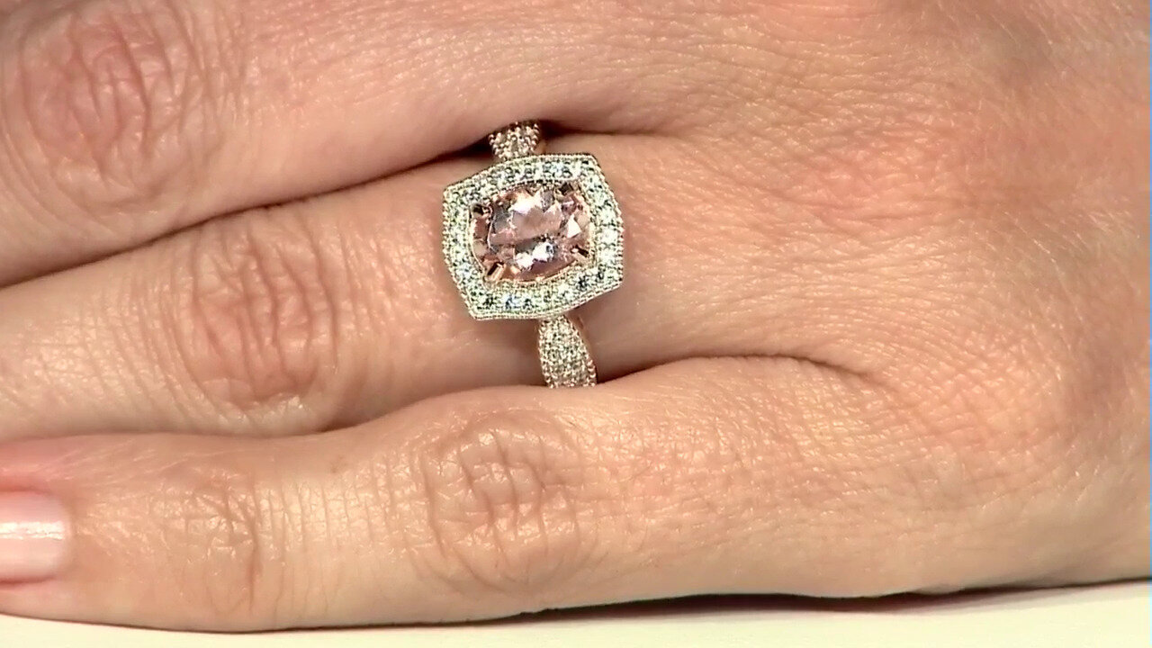 Video Morganite Silver Ring