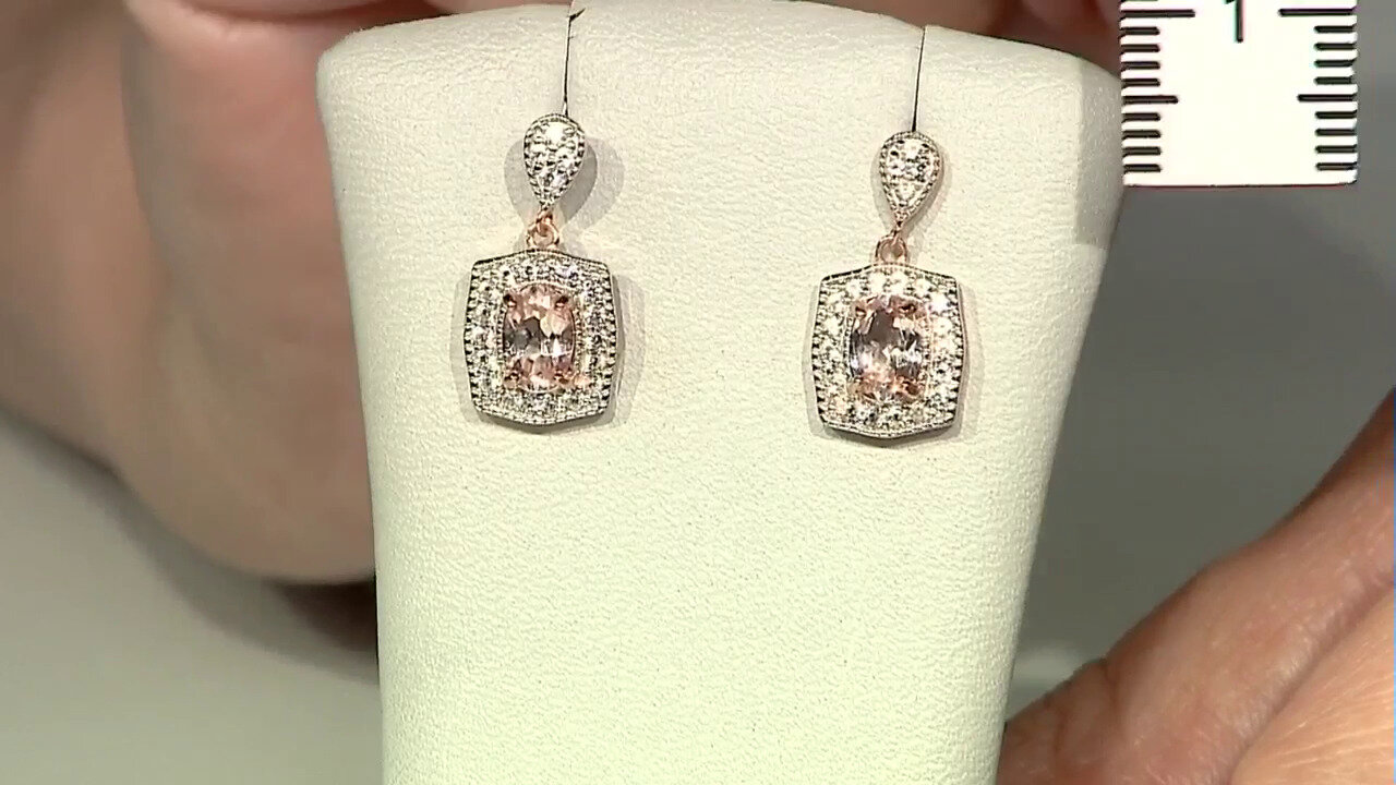 Video Morganite Silver Earrings