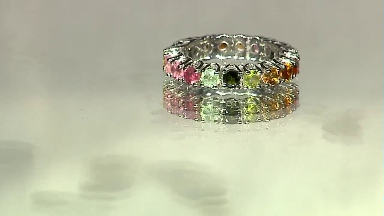 Video Fancy Tourmaline Silver Ring