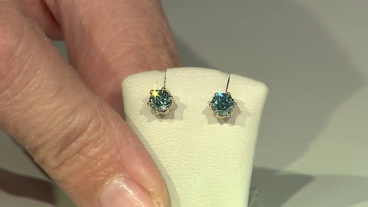 Video Blauer I3 Brillant-Goldohrringe (de Melo)