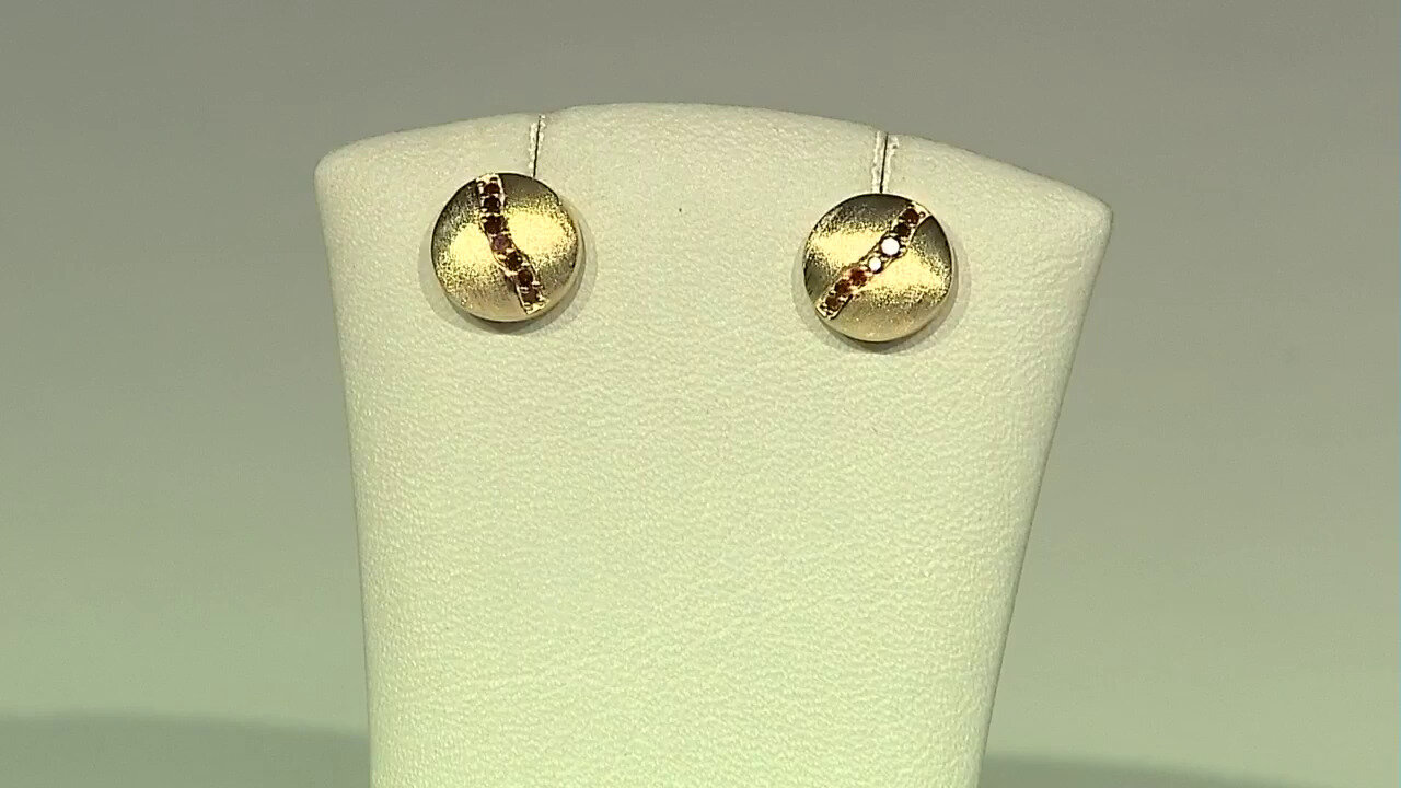 Video Boucles d'oreilles en argent et Diamant rouge I3