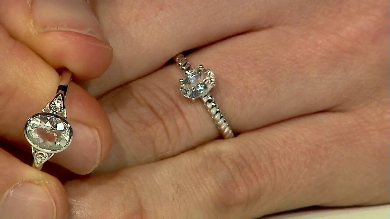 Video Bague en argent et Opale hyalite du Mexique