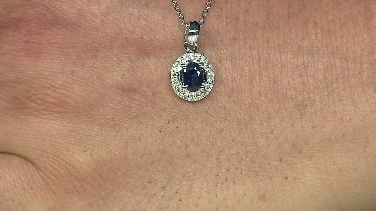 Video Blue Sapphire Silver Necklace