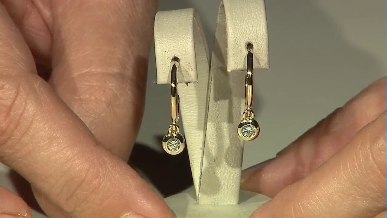 Video 9K SI1 (G) Diamond Gold Earrings (Annette)