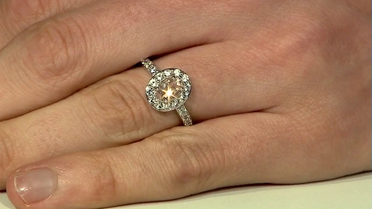 Video Morganite Silver Ring