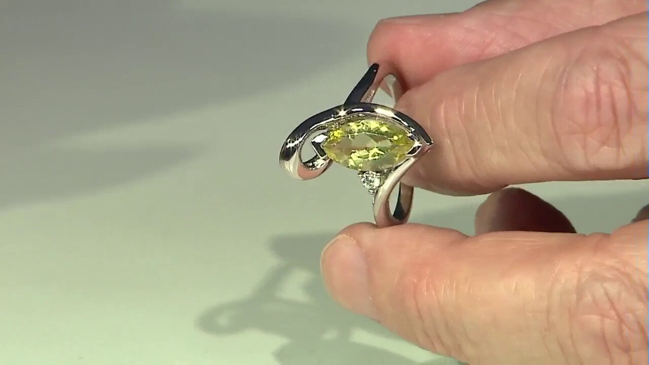 Video Lemon Quartz Silver Ring