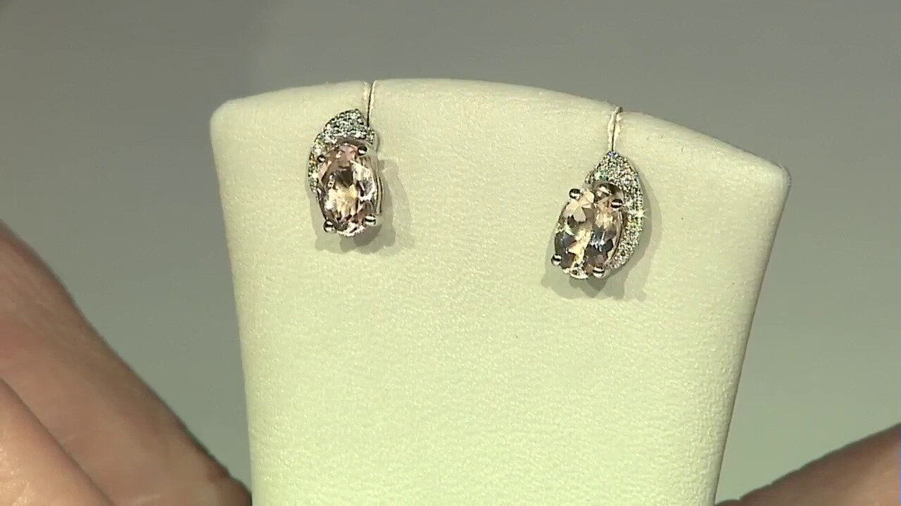 Video 10K Morganite Gold Earrings