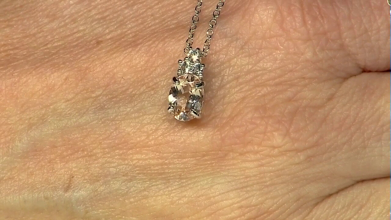 Video Morganite Silver Necklace