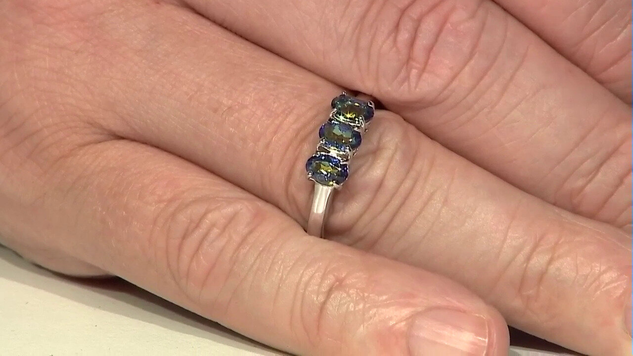 Video Mystic Blue Quartz Silver Ring