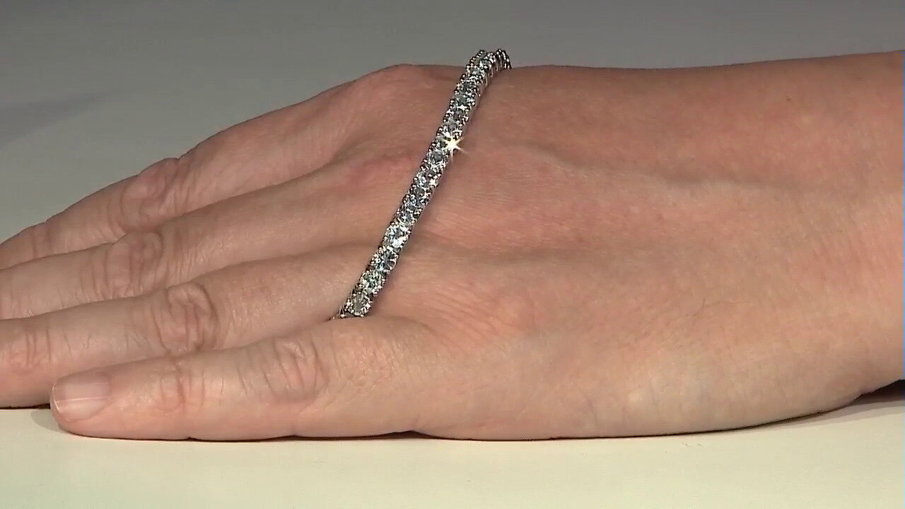 Video Zilveren armband met hemel-blauwe topaasstenen