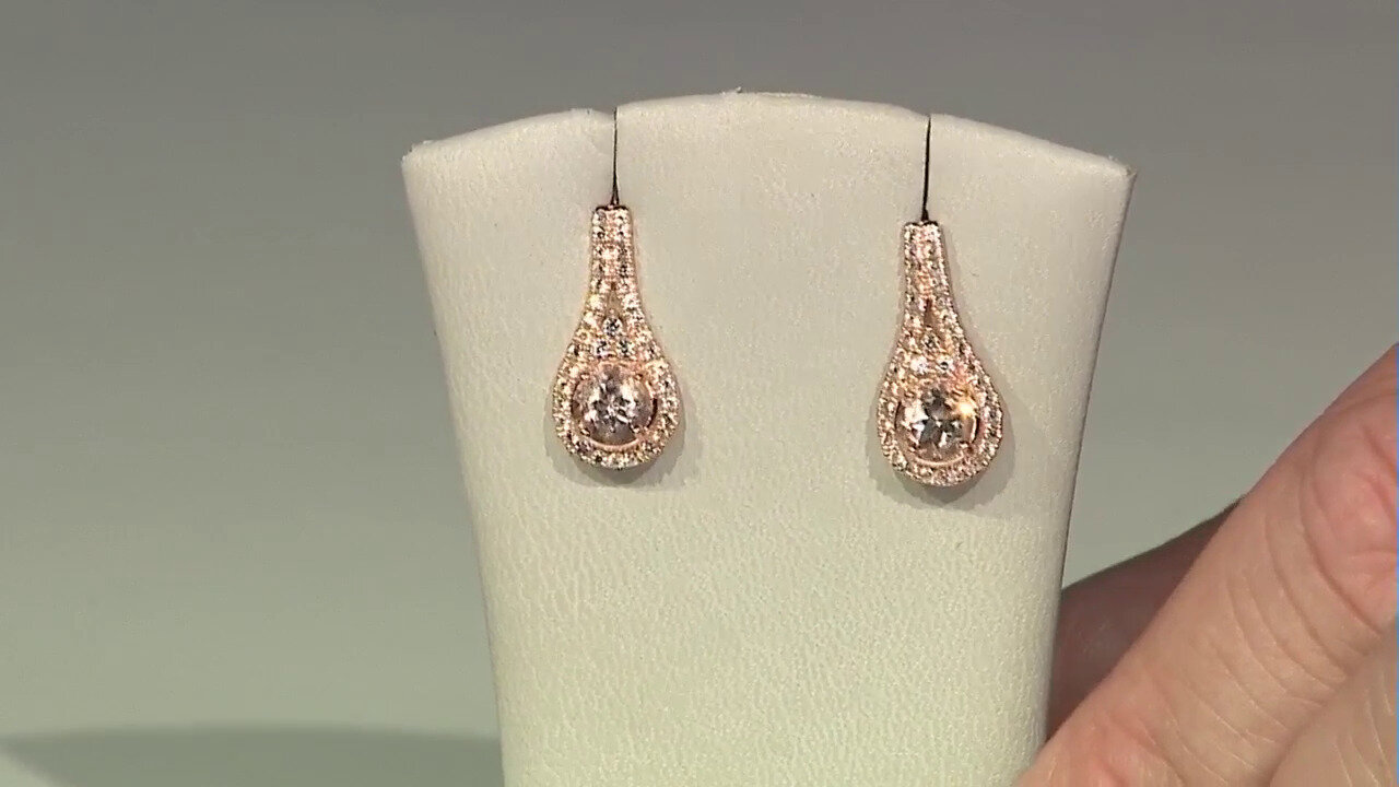 Video Boucles d'oreilles en argent et Morganite