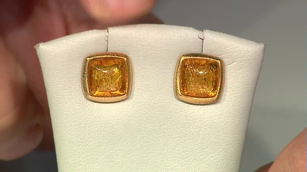 Video Cognac Baltic Amber Silver Earrings (dagen)