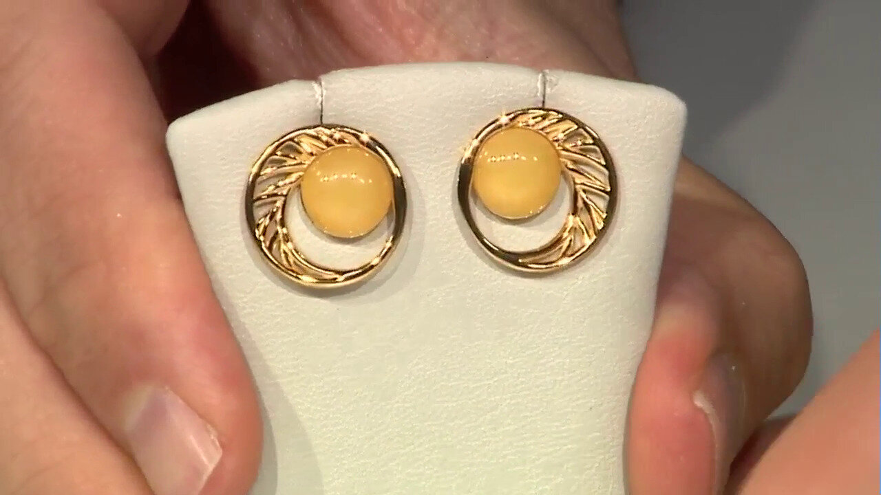 Video Boucles d'oreilles en argent et Ambre laiteux de la Baltique (dagen)