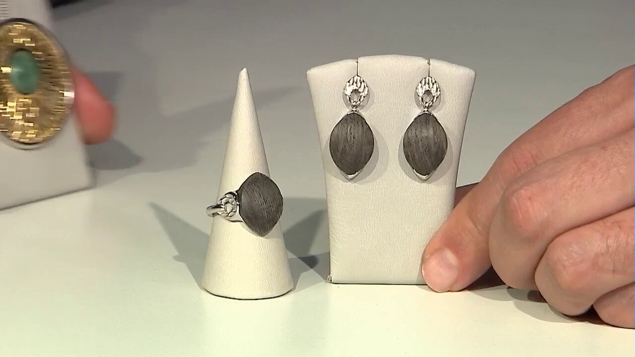 Video Boucles d'oreilles en argent et Chêne des marais (dagen)